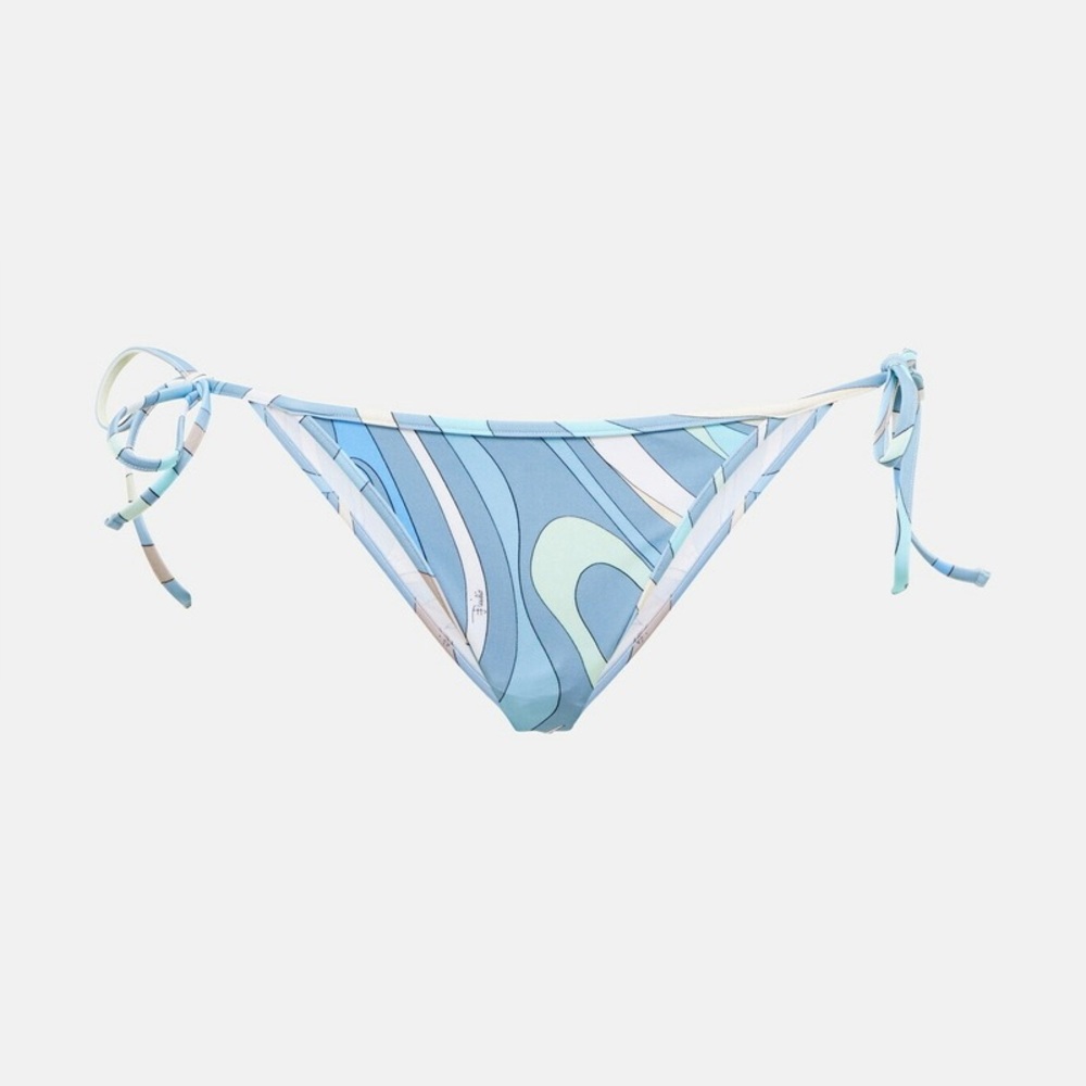 Emilio Pucci Blue and Cream Abstract Bikini Bottom